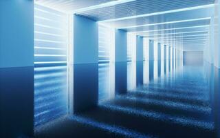 Empty white tunnel, 3d rendering. photo