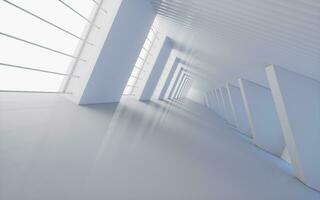 Empty white tunnel, 3d rendering. photo