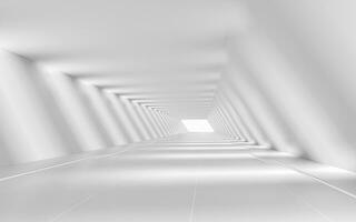 White empty tunnel, 3d rendering. photo