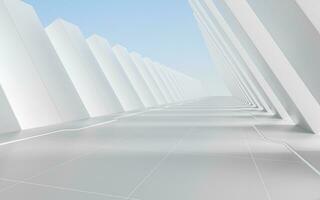 White empty tunnel, 3d rendering. photo