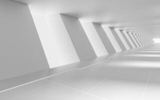 blanco vacío túnel, 3d representación. foto