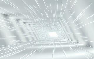 White empty tunnel, 3d rendering. photo