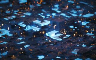 Circuit and materials, science and technology, 3d rendering. photo
