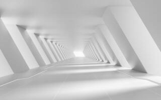 White empty tunnel, 3d rendering. photo