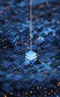 Circuit and materials, science and technology, 3d rendering. photo