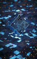 Circuit and materials, science and technology, 3d rendering. photo