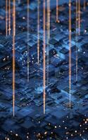 Circuit and materials, science and technology, 3d rendering. photo
