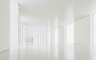 Empty white tunnel, 3d rendering. photo