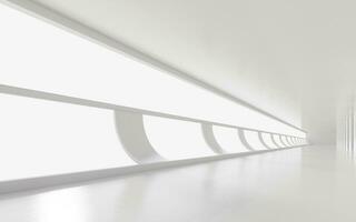 Empty white tunnel, 3d rendering. photo