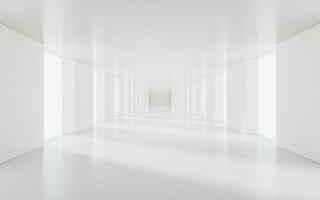 Empty white tunnel, 3d rendering. photo