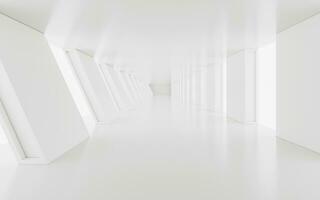 Empty white tunnel, 3d rendering. photo