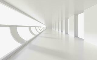 Empty white tunnel, 3d rendering. photo