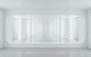 Empty white tunnel, 3d rendering. photo