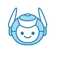 Robot Head Avatar Vector Design. Cartoon Robot Head Icon