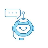 Chatbot Icon or Virtual Assistant Icon Design with Bubble Speech and Headset vector