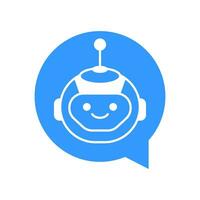 Robot Chat Bot Vector Design. Robotic Assistant icon isolated on bubble speech sign