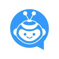 Robot Chat Bot Vector Design. Robotic Assistant icon isolated on bubble speech sign