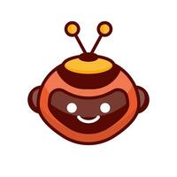 Robot Head Avatar Vector Design. Cartoon Robot Head Icon