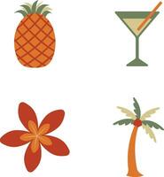 Summer Beach Vector Icon Set. Pro Vector