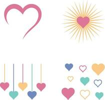 Colorful Love Decoration Elements. Pro Vector