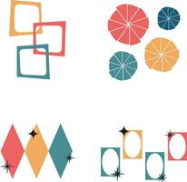 Modern Retro Mid Century Pattern Illustration Collection. Pro Vector