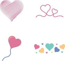 Colorful Love Decoration Elements. Pro Vector