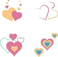 Colorful Love Decoration Elements. Pro Vector