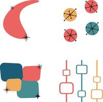 Modern Retro Mid Century Pattern Illustration Collection. Pro Vector