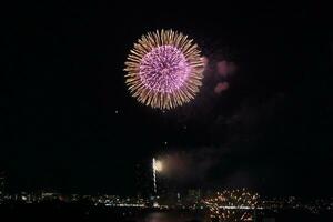 fireworks over the water photo