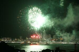 fireworks over the water photo