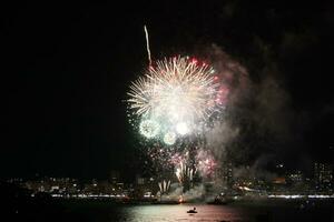 fireworks over the water photo