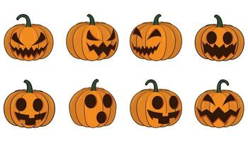 scary pumpkins halloween vector