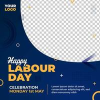 Happy labour day social media post design template vector