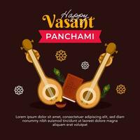 contento vasant panchami celebracion social medios de comunicación enviar diseño modelo vector
