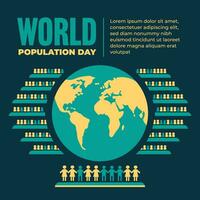 flat vector world population day