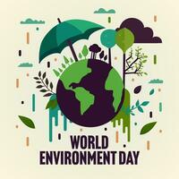 World environment day illustration for social media post design template vector