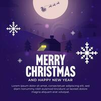 Merry Christmas and Happy New Year greeting vector