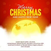 Merry Christmas and Happy New Year greeting vector