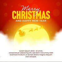 Merry Christmas and Happy New Year greeting vector