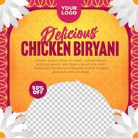 Delicious indian food menu design for social media post and web banner template vector