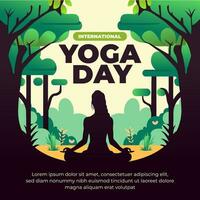 ilustración del día internacional del yoga vector