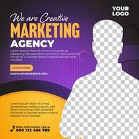 Creative marketing agency and corporate social media post template vector