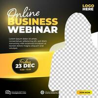 Online business webinar social media live post template design vector