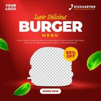 Social media design template for restaurant vector