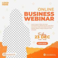 Online business webinar social media live post template design vector