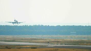 Cargo plane landing on the runway video