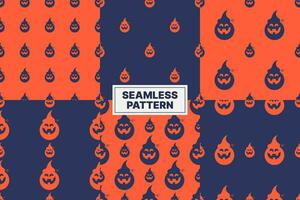 vector halloween pumpkin element seamless pattern collection