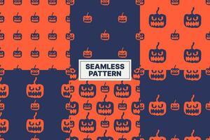 vector halloween pumpkin element seamless pattern collection