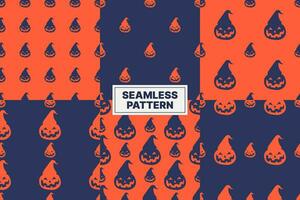 vector halloween pumpkin element seamless pattern collection