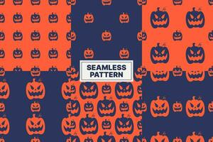 vector halloween pumpkin element seamless pattern collection